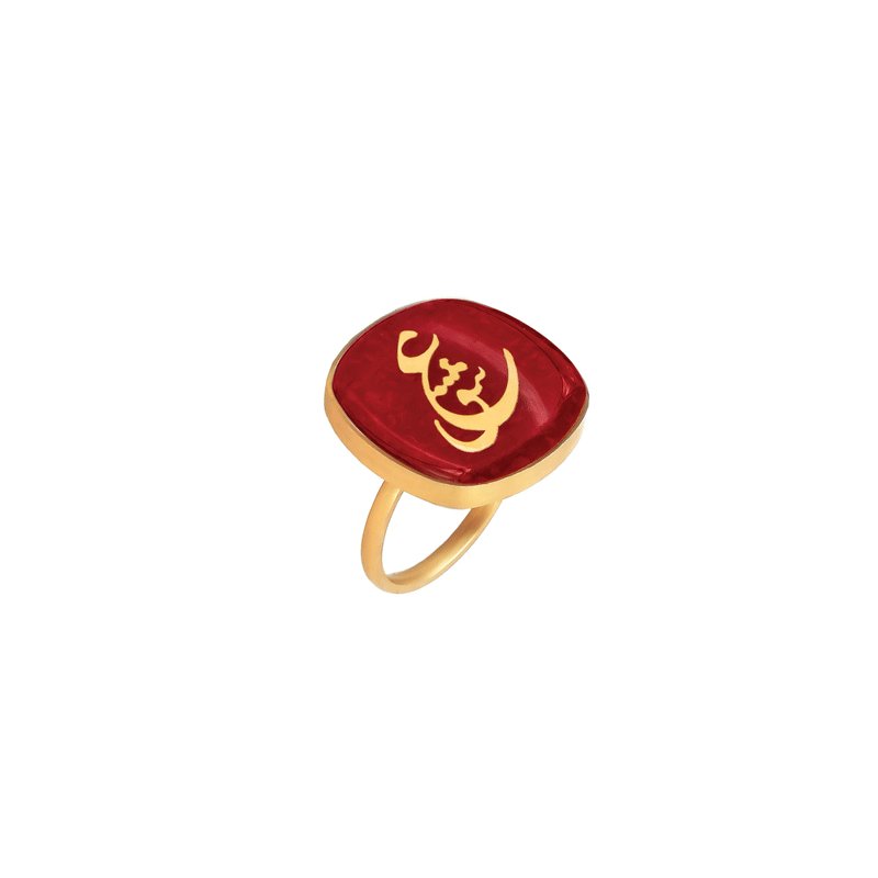 انگشتر مربع مرجان عشق