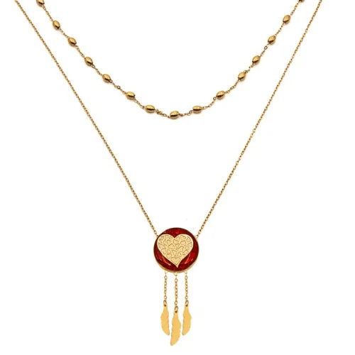 گردنبند جیپسی مرجان