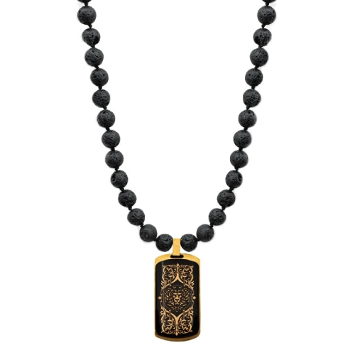 گردنبند سنگ لاوا مستطیل اونیکس شیردال