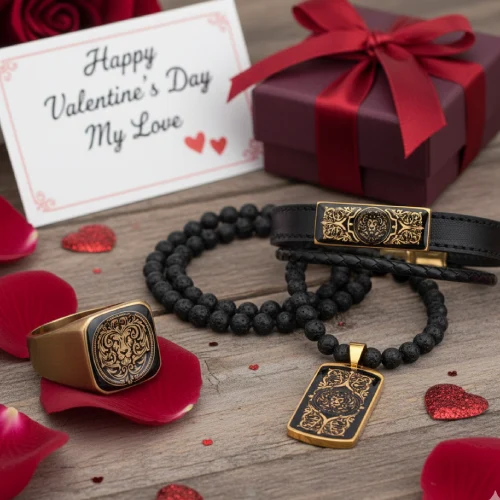 گردنبند، انگشتر و دستبند مردانه شیر شاه