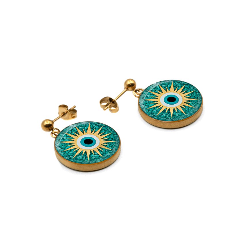 گوشواره گرد فیروزه چشم و نظر