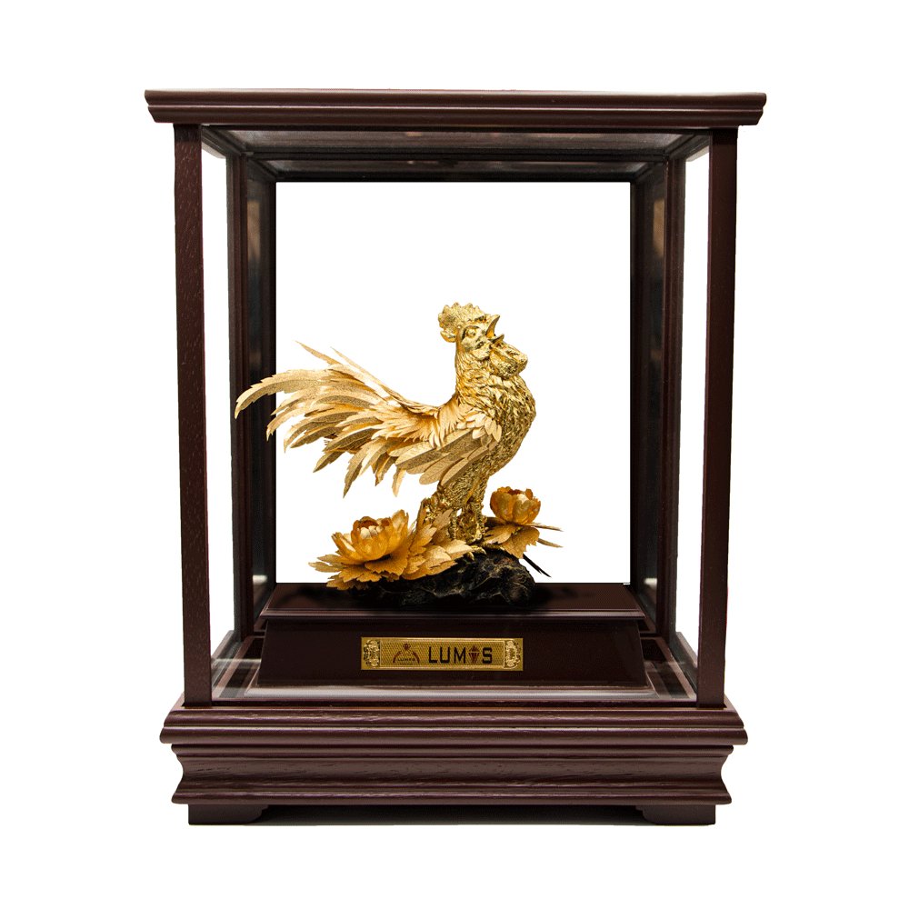 تندیس خروس و دو گل