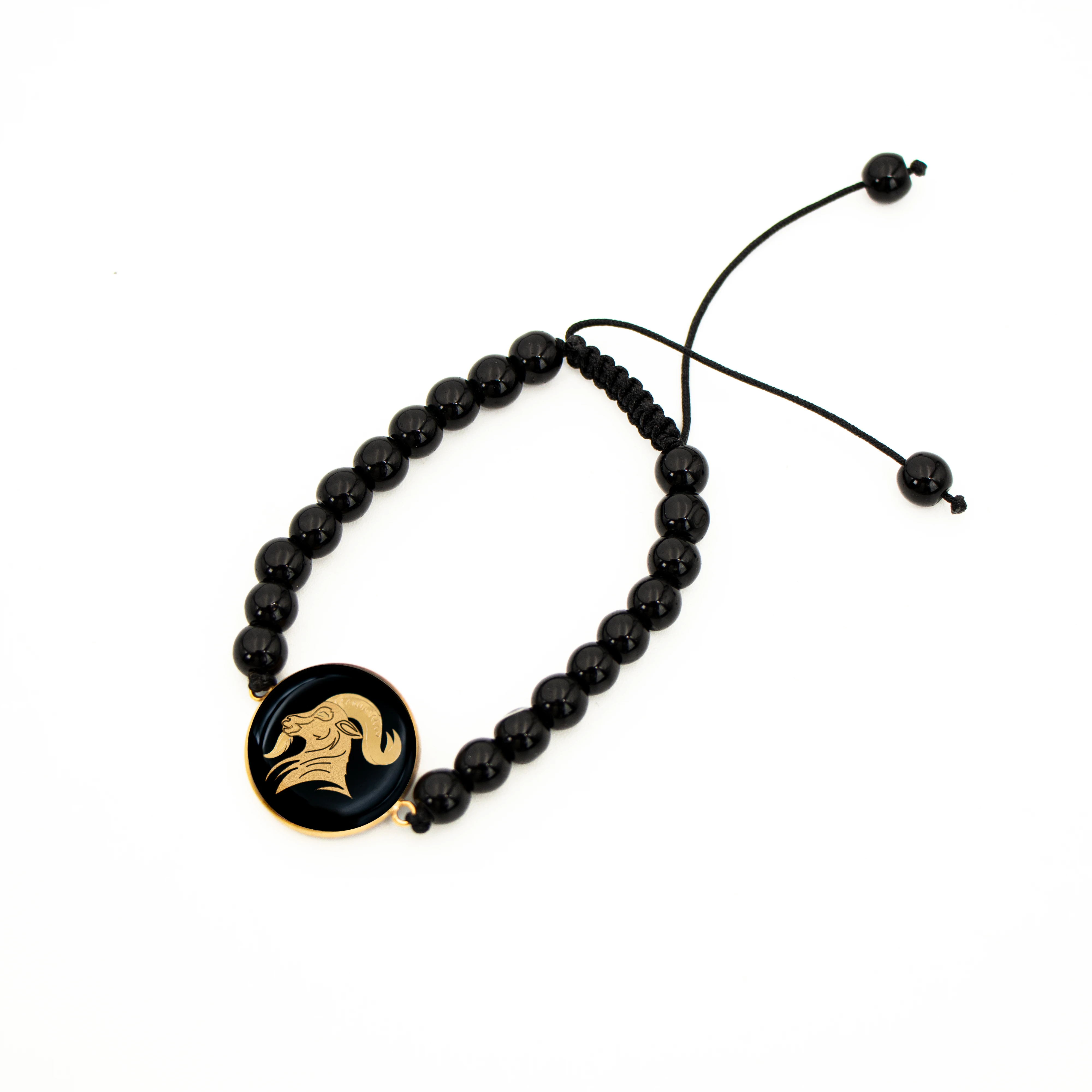 دستبند سنگ گرد اونیکس دی