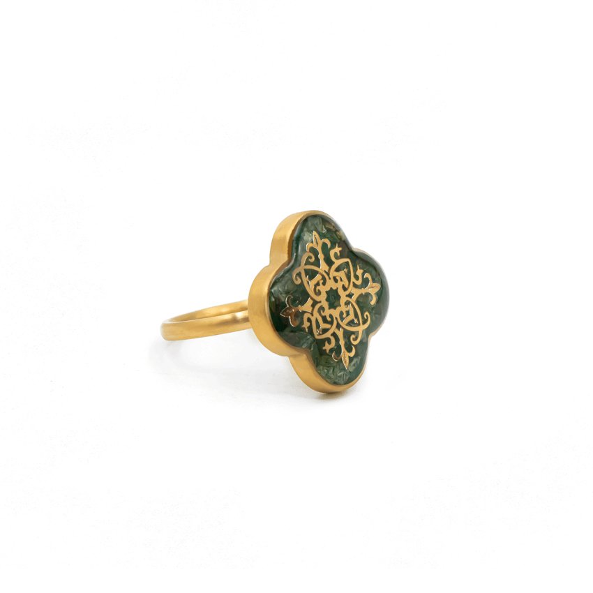 ست ونکلیف عقیق سبز ترنج