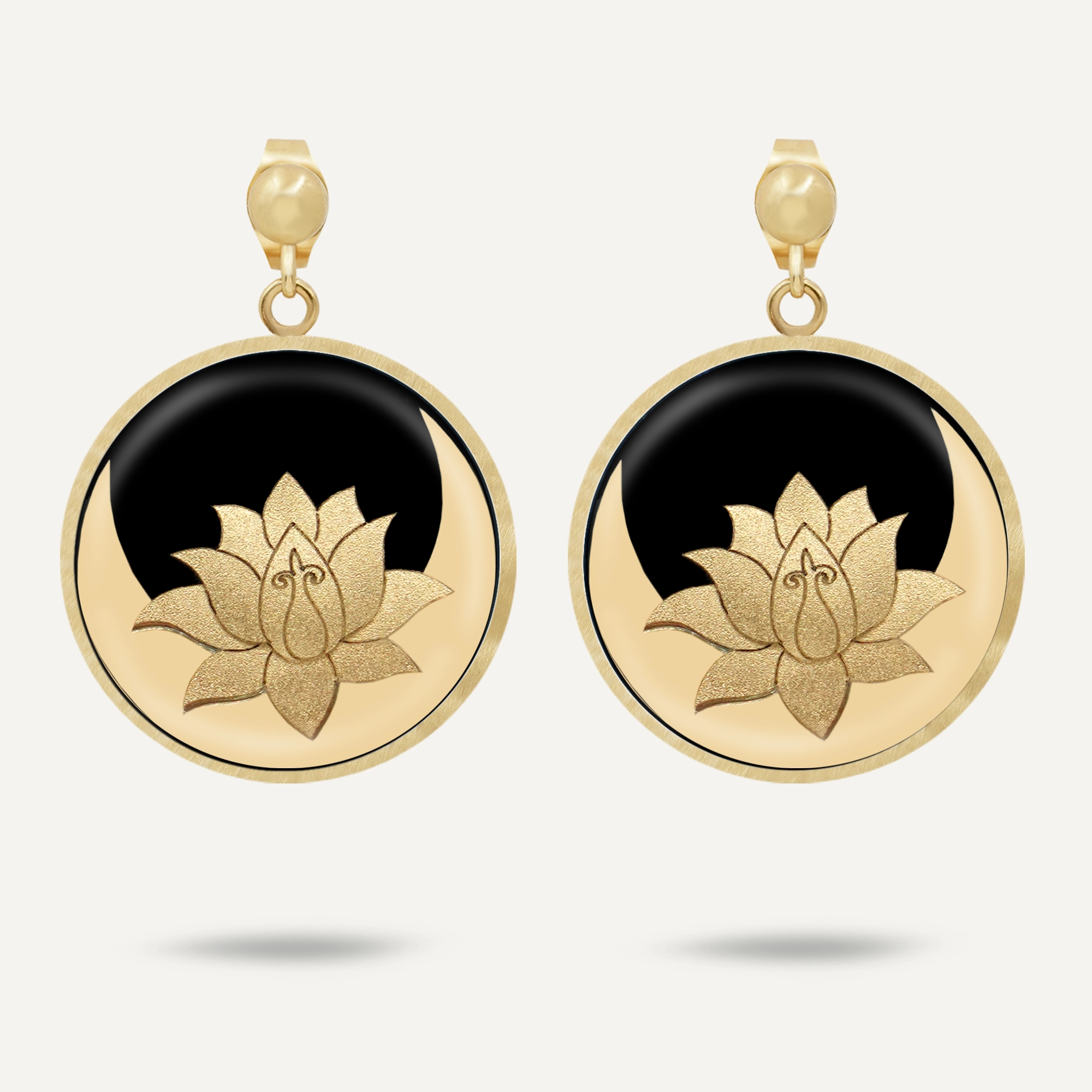 گوشواره گرد اونیکس گل نیلوفر