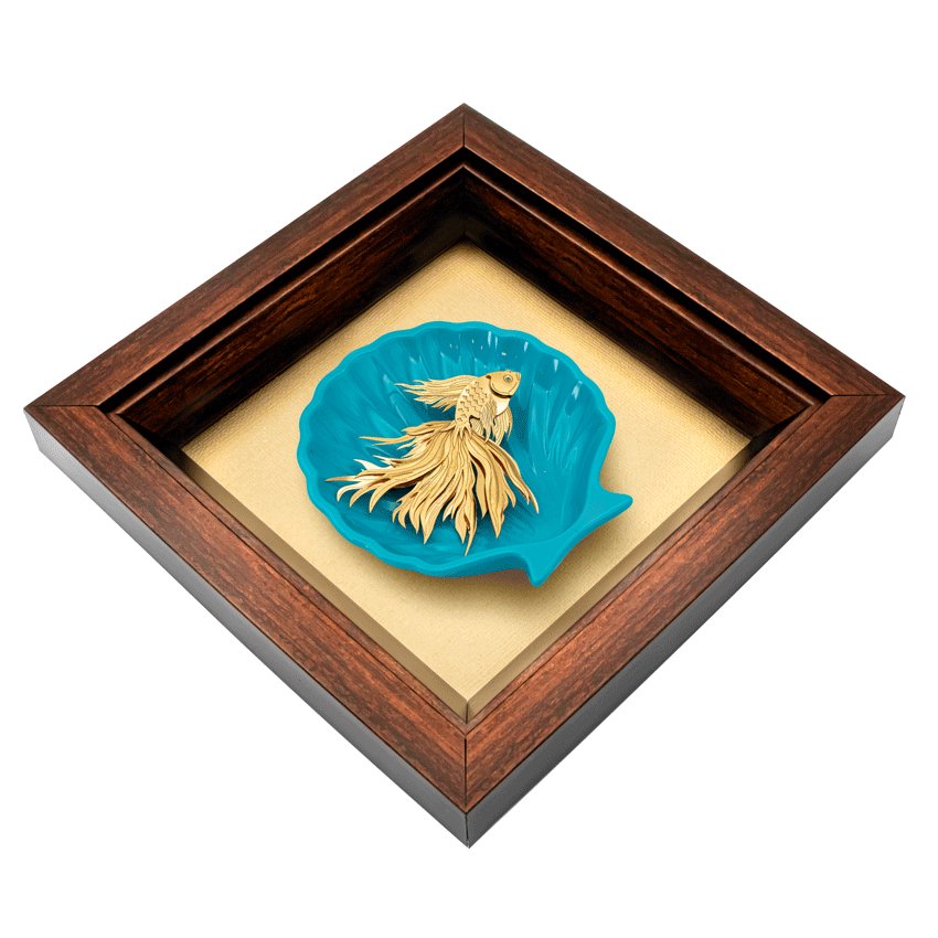 تابلو ماهی فیروزه (24*24)