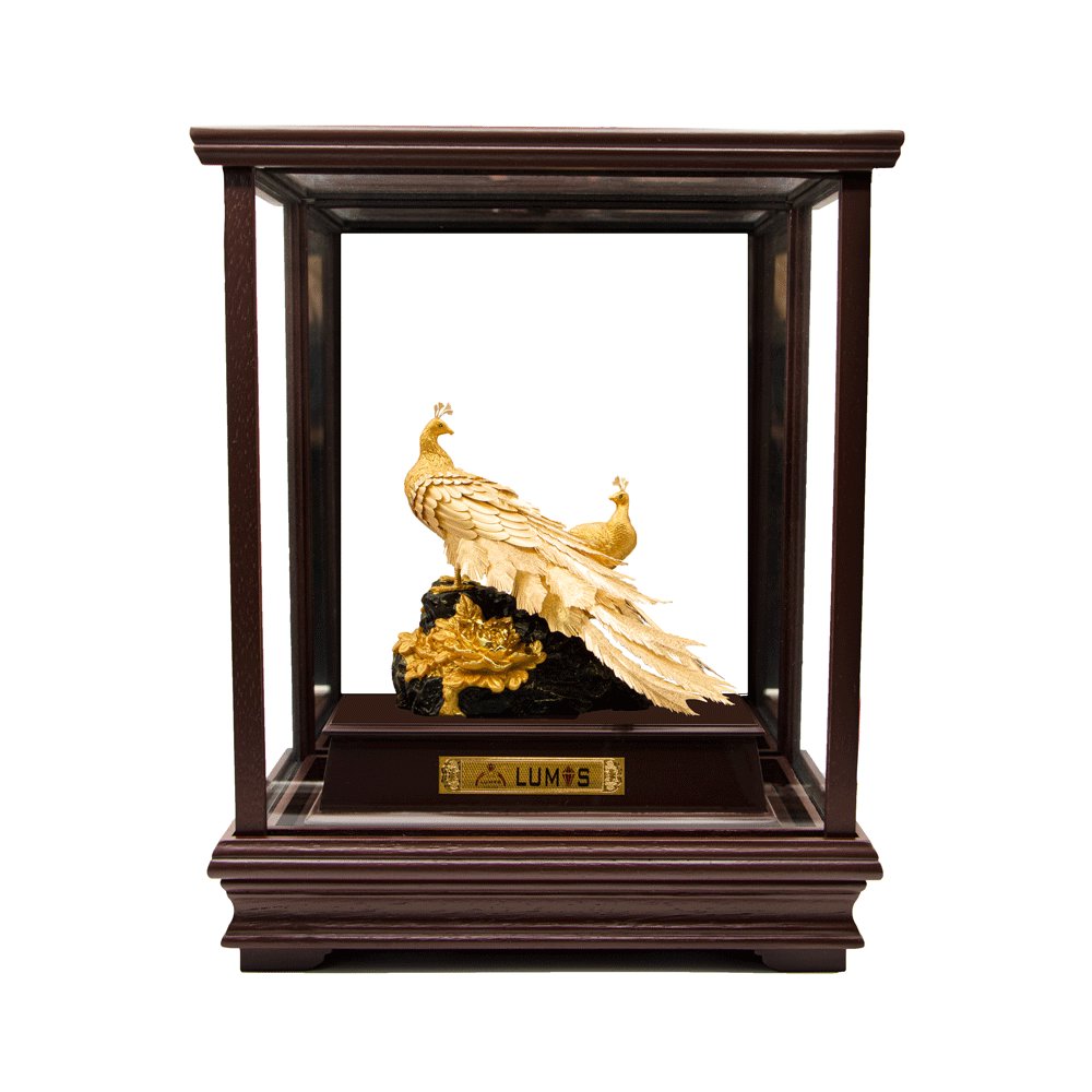 تندیس دو طاووس بزرگ مات