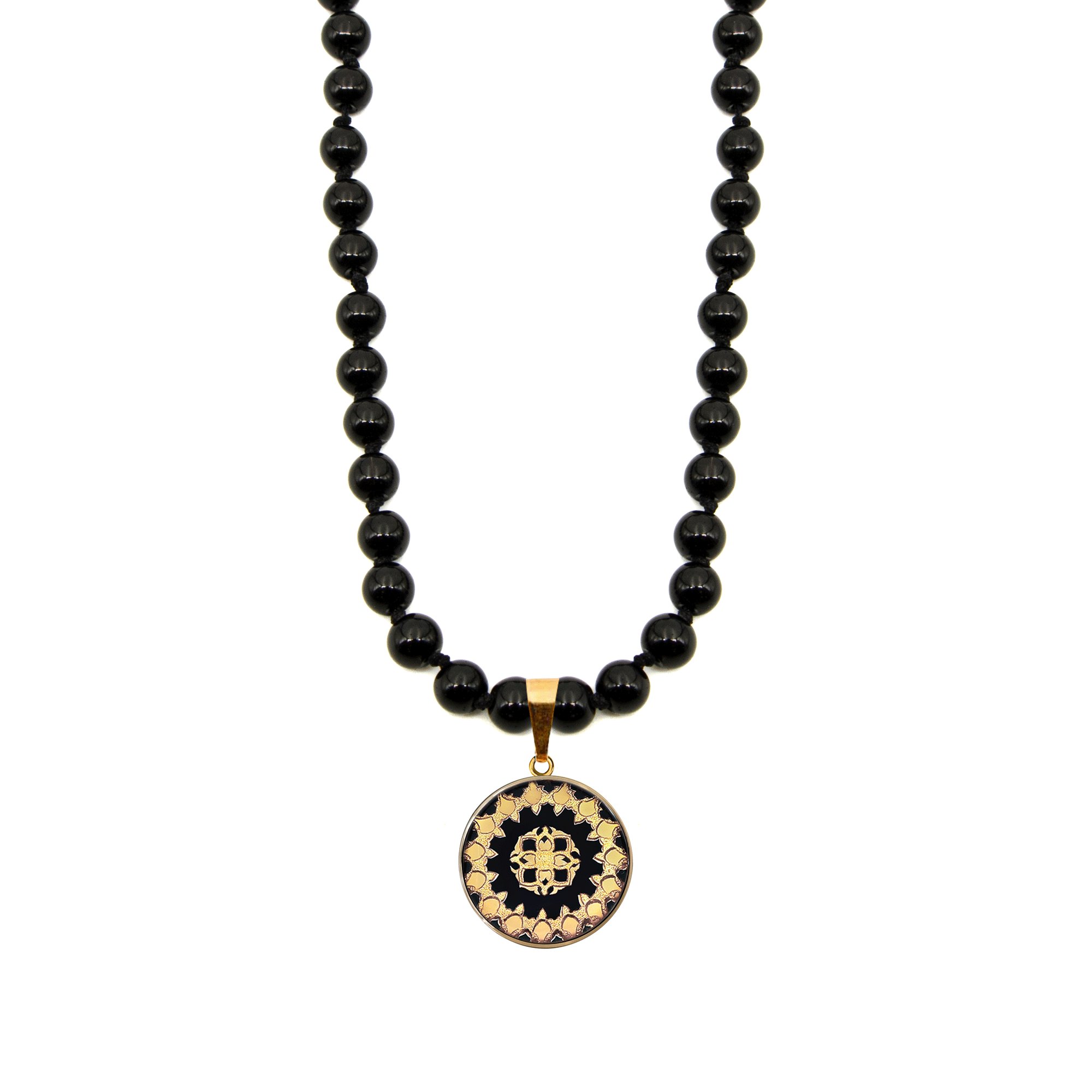 گردنبند بزرگ گرد اونیکس اسلیمی