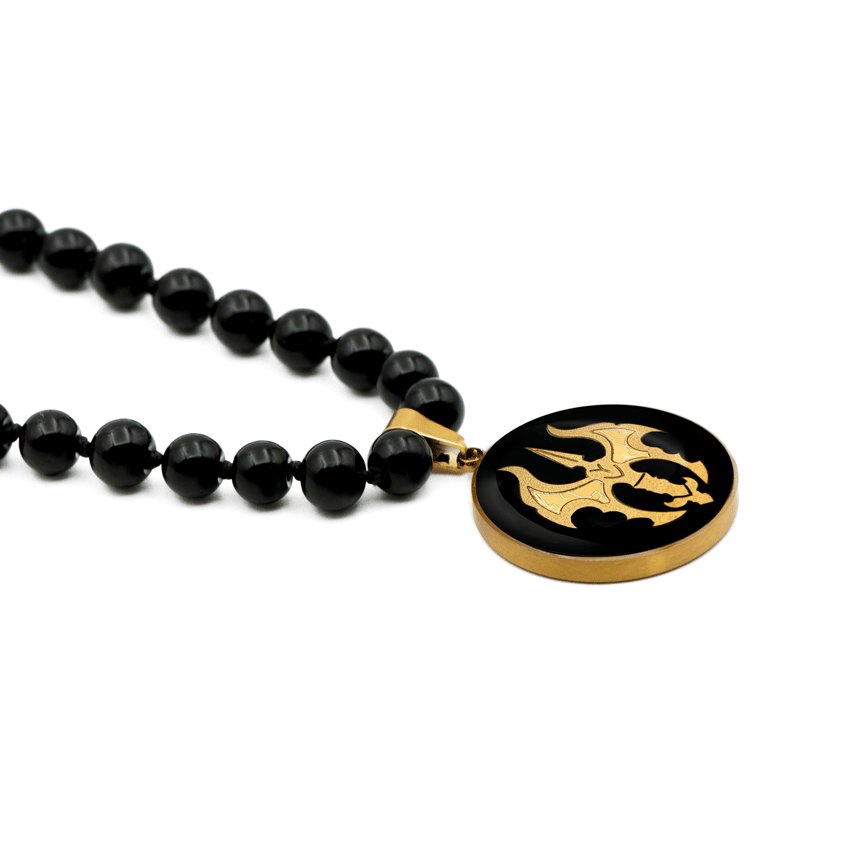 گردنبند بزرگ گرد اونیکس تبرزین