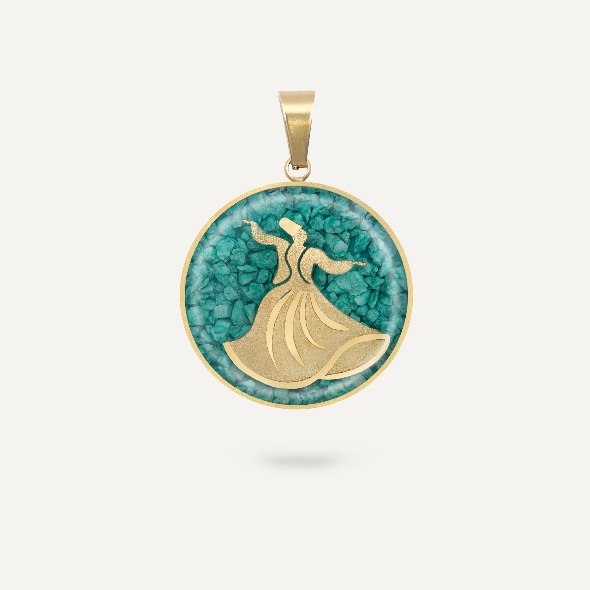 آویز بزرگ گرد فیروزه رقص سماع (طرح 2)