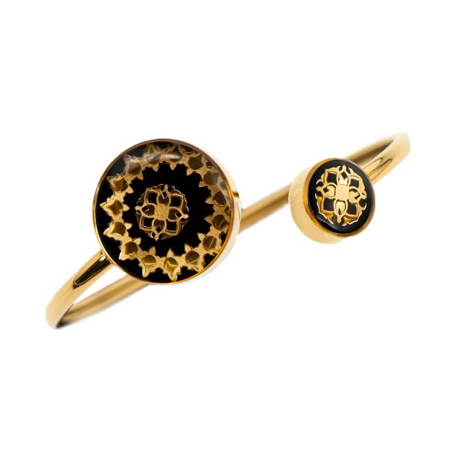 النگو گرد عقیق سرمه ای اسلیمی