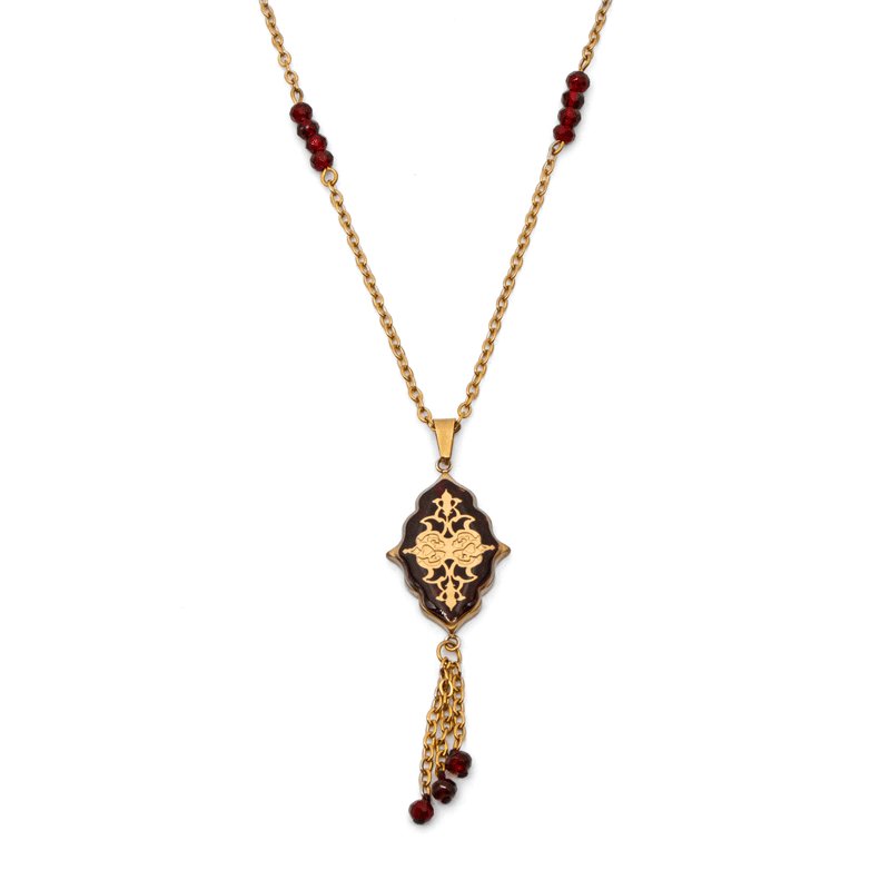 گردنبند ترنج جیدسرخ ماتینا