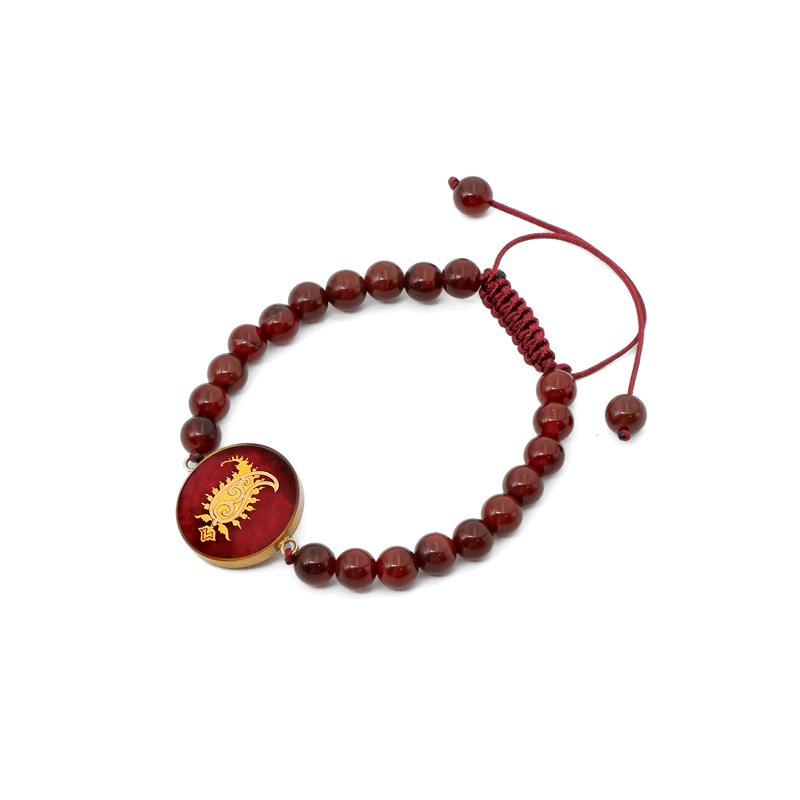 دستبند سنگ گرد عقیق بته جقه