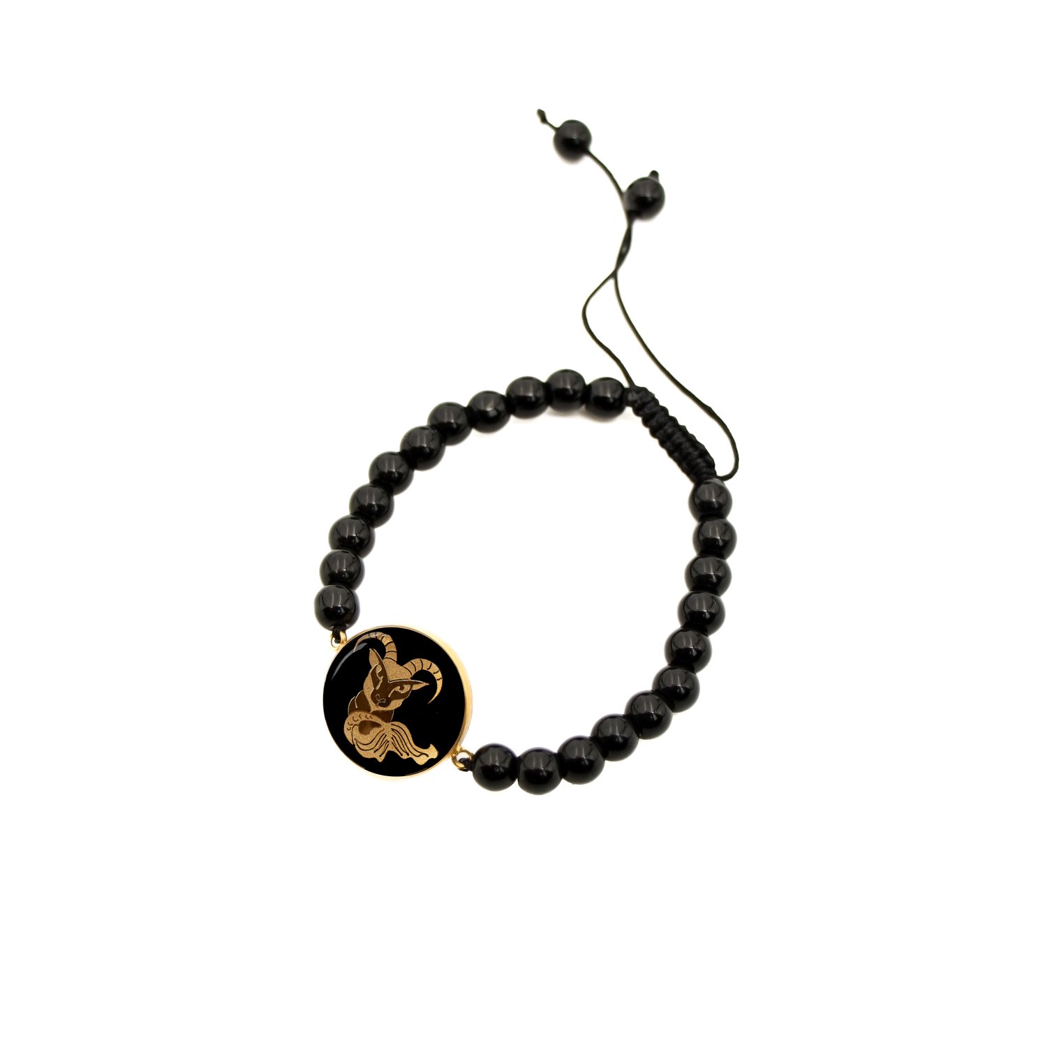 دستبند سنگ گرد اونیکس دی