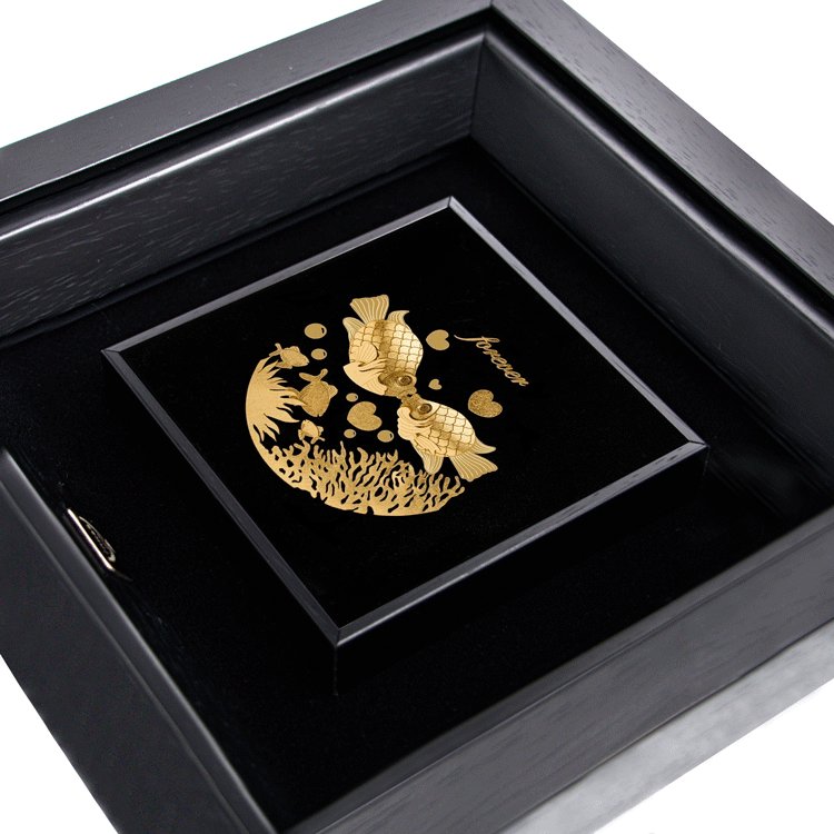 تابلو دو ماهی عاشق (24*24)