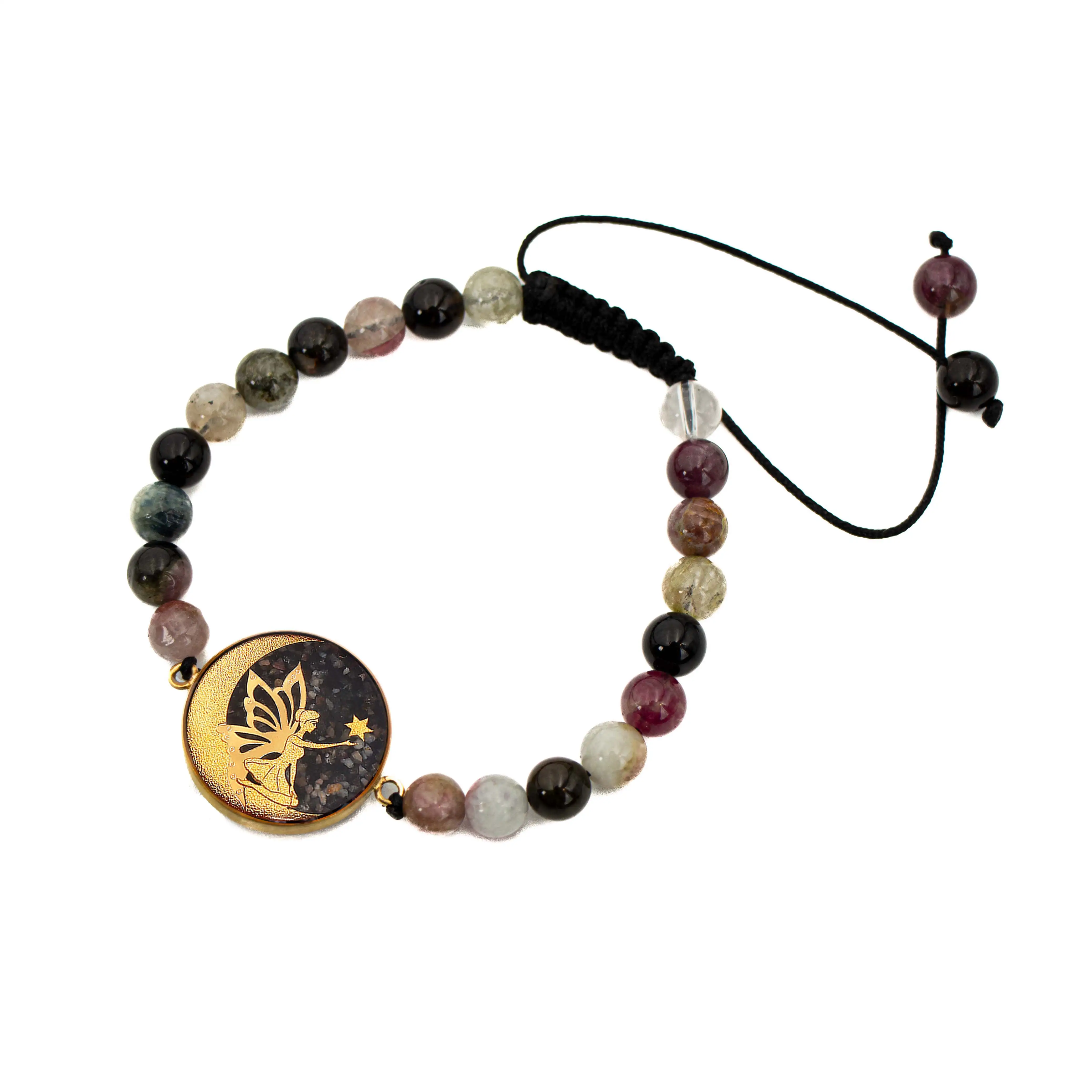 دستبند سنگ گرد تورمالین ماهدخت