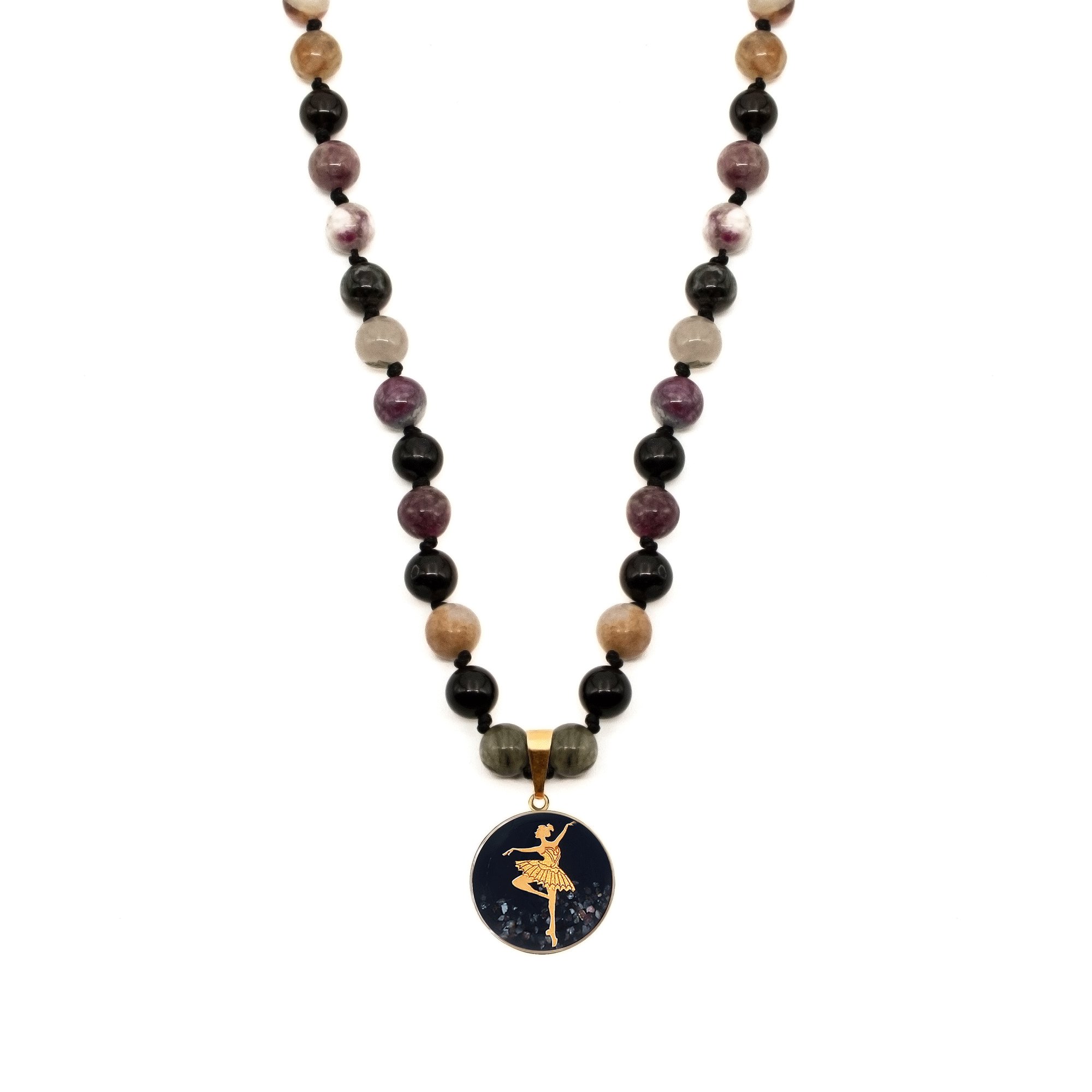 گردنبند بزرگ گرد تورمالین بالرین