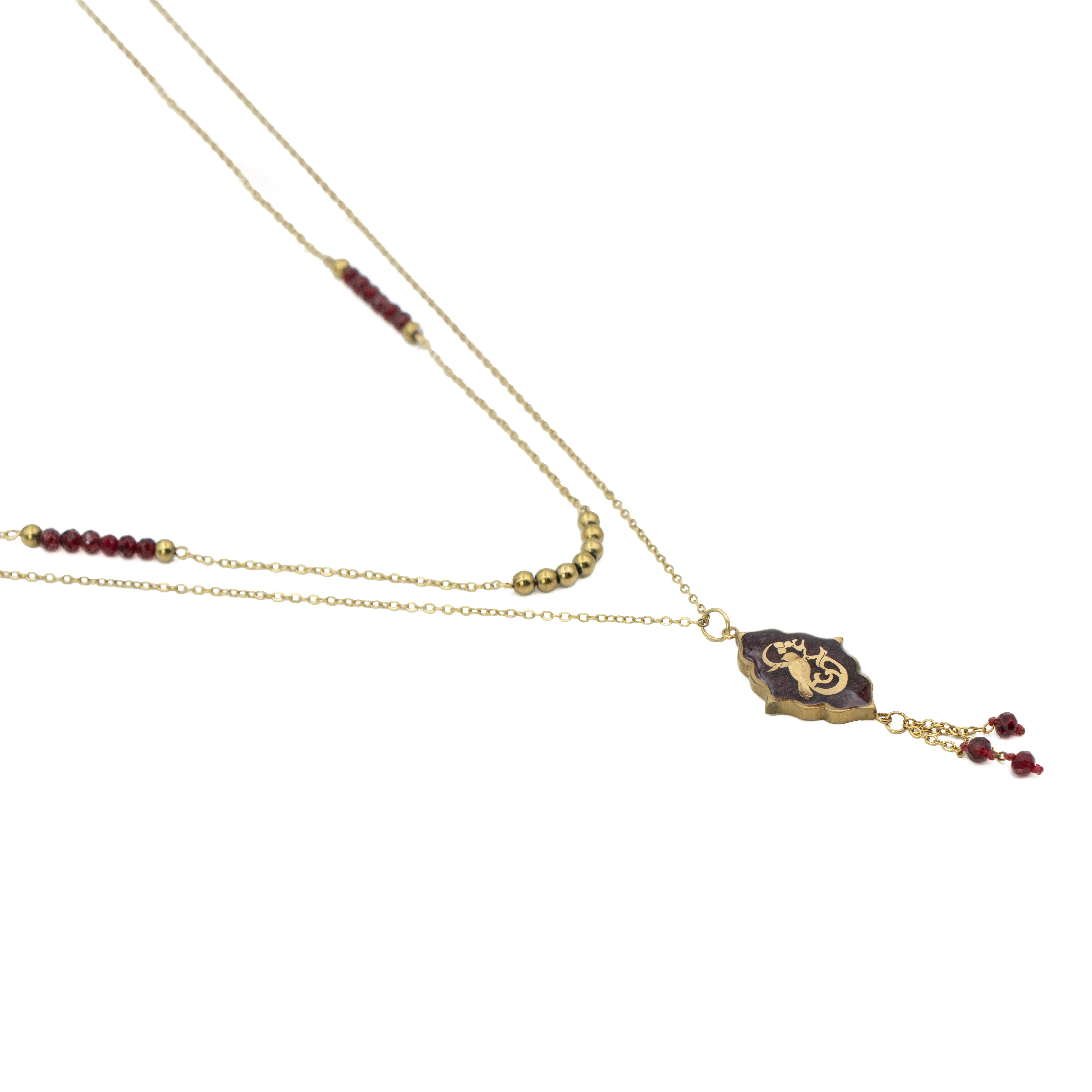 گردنبند ترنج جید سرخ آوای جان