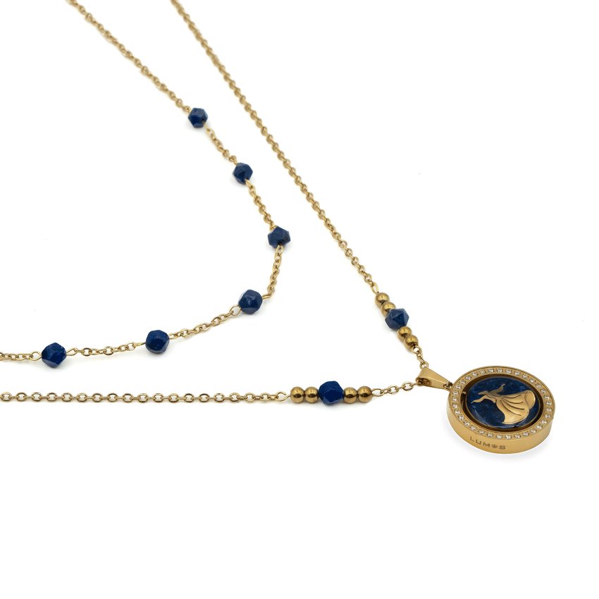 گردنبند لاجورد نگین دار دو رو رقص سماع/اسلیمی