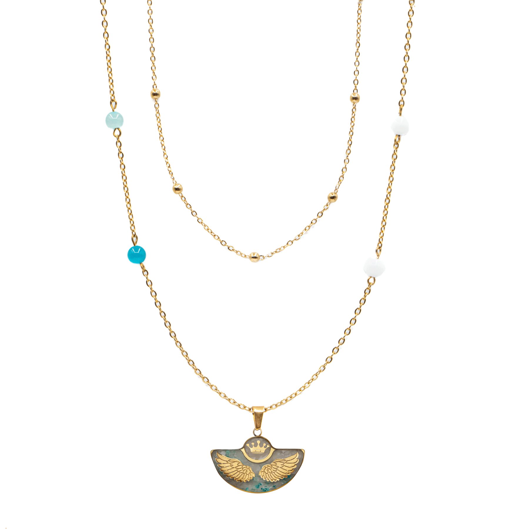 گردنبند نیم دایره صدف دو بال