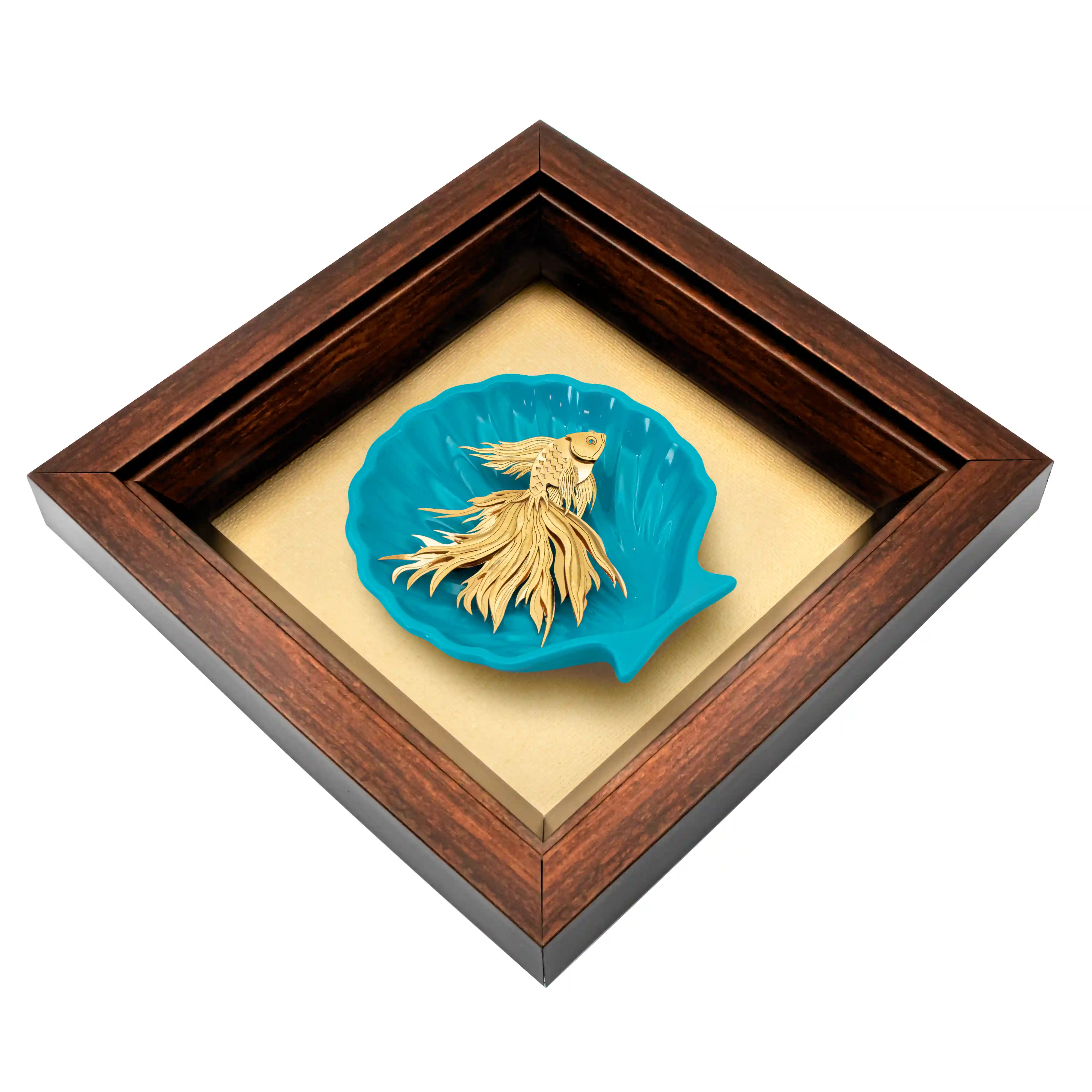 تابلو ماهی فیروزه (24*24)