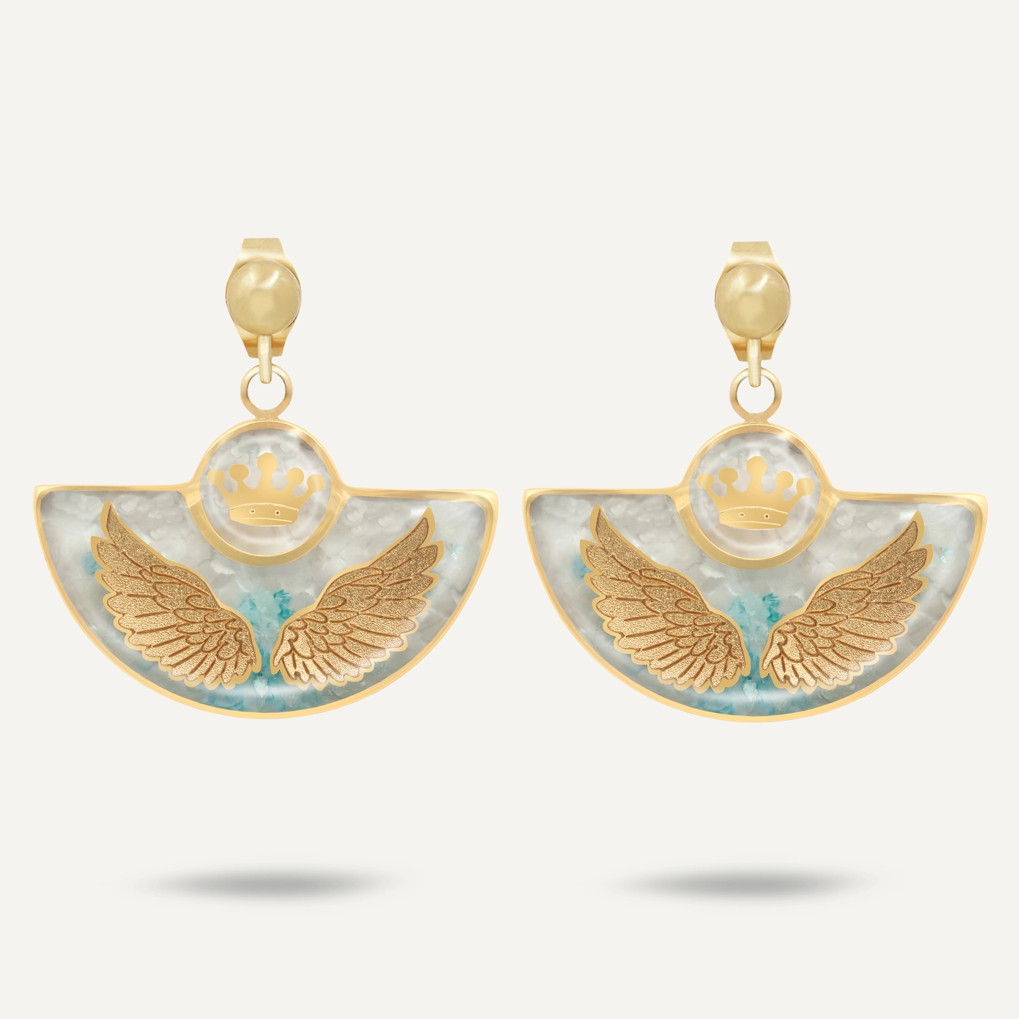 گوشواره نیم دایره صدف دو بال