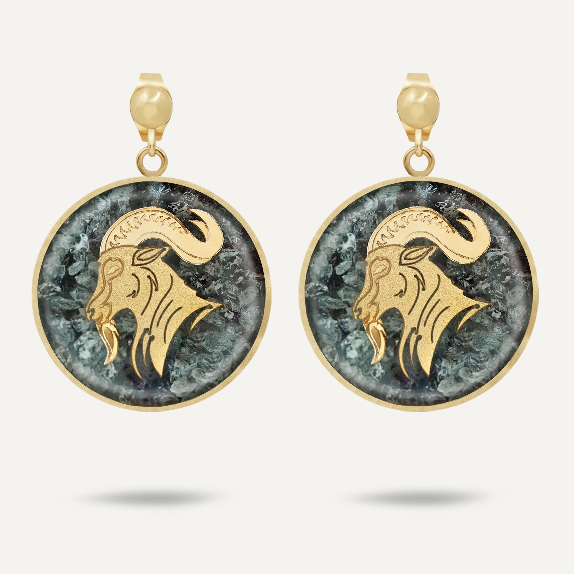گوشواره عقیق طوسی دی ماه (طرح2)