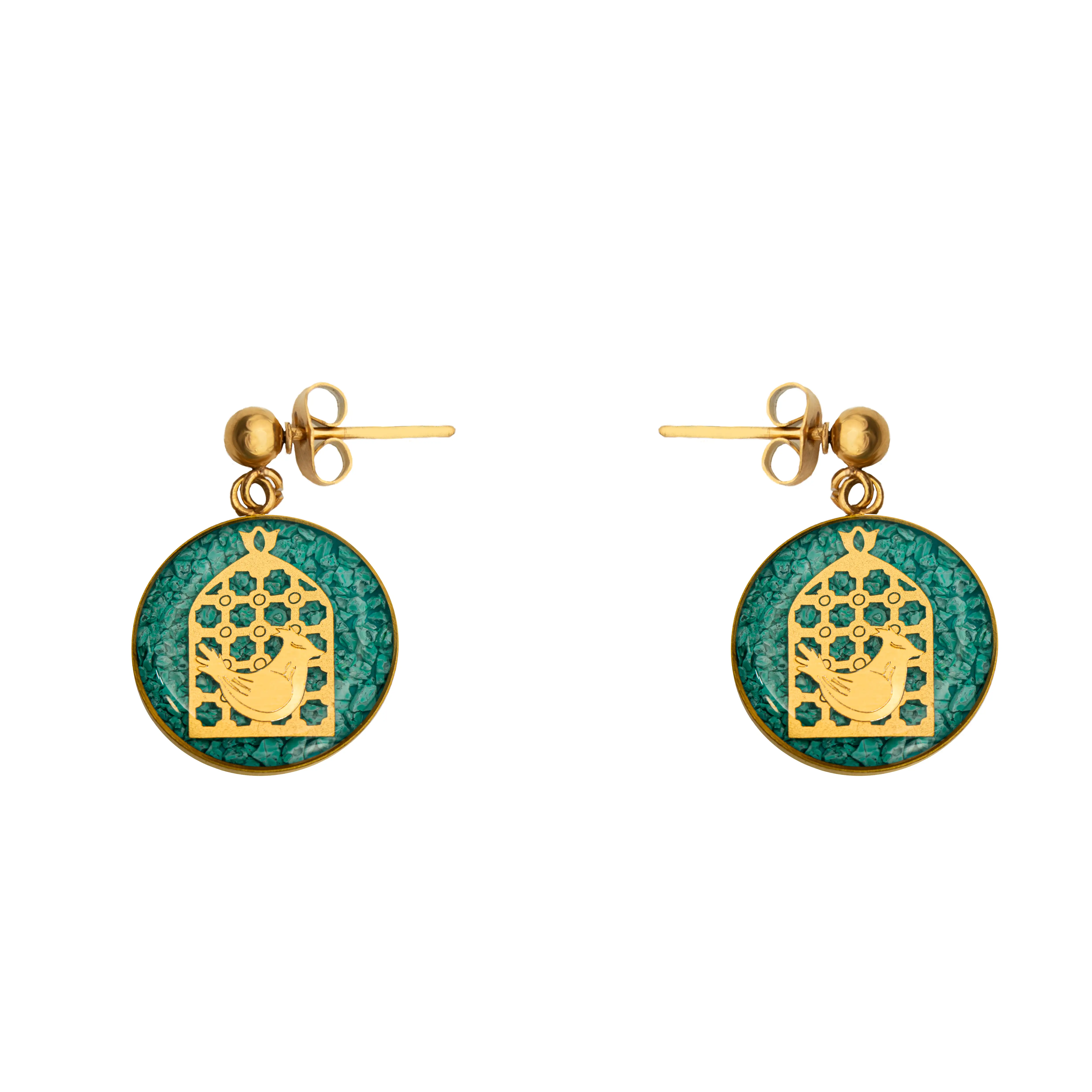 گوشواره گرد مرغ آمین فیروزه